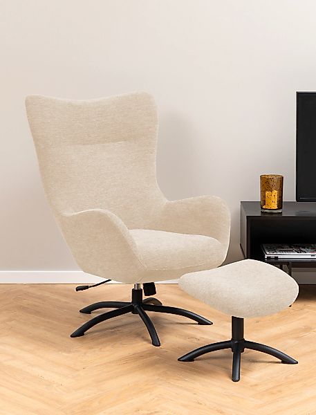 ACTONA GROUP Loungesessel "Tina" 2 Stk. tlg. mit Fußhocker, Dreh- und Kippf günstig online kaufen
