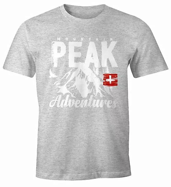 MoonWorks Print-Shirt Wander Herren T-Shirt Mountain Adventures mit Print günstig online kaufen