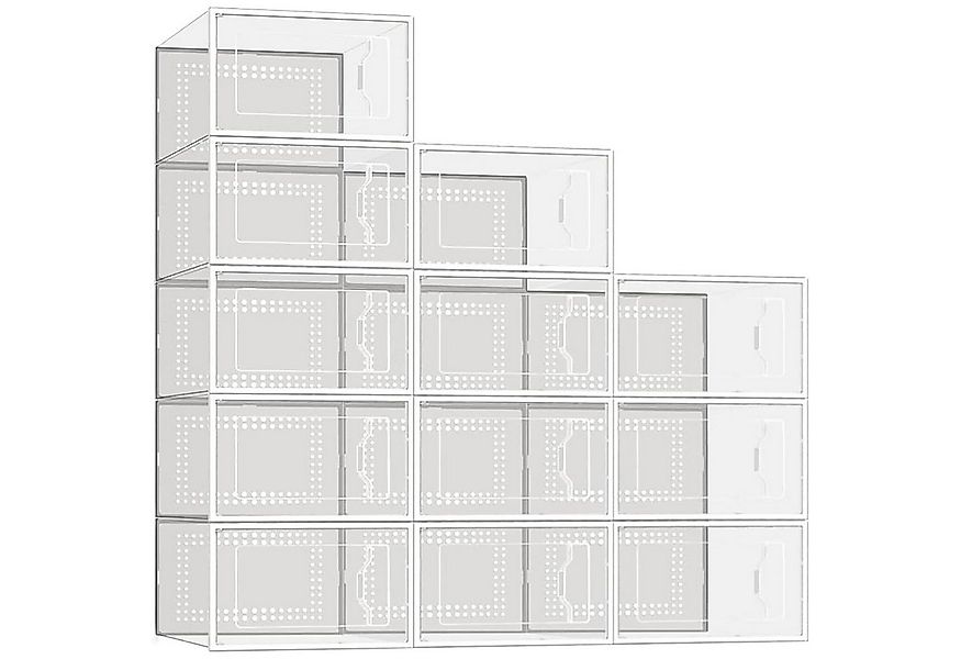 KEAYOO Schuhbox Aufbewahrungsbox stapelbar (12 St), faltbare transparente S günstig online kaufen