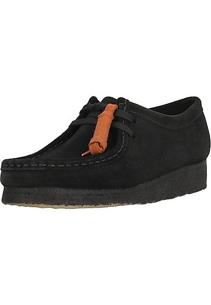 Clarks Wallabee. Black Sde Schnürschuh mit unnachahmlicher Kreppsohle günstig online kaufen