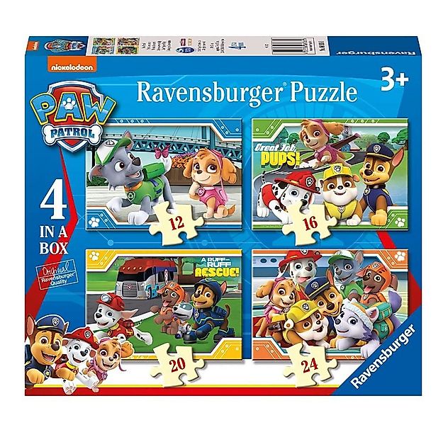 PAW PATROL Puzzle 4 in 1 Kinder Puzzle Box Motiv Freunde Ravensburger Paw P günstig online kaufen