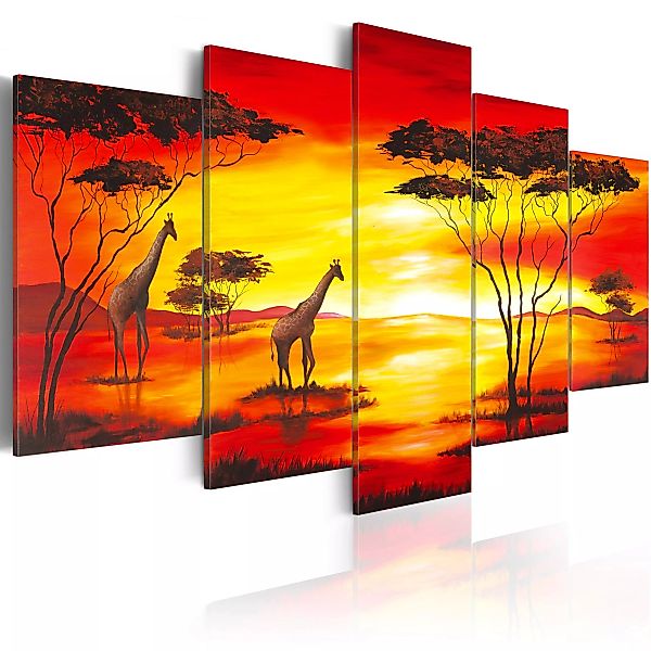 Wandbild - Giraffen Beim Sonnenuntergang günstig online kaufen