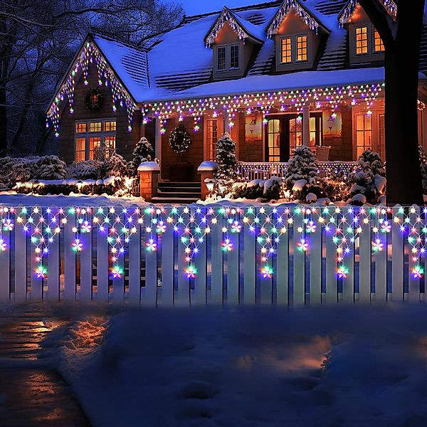 Merry 2024 LED-Lichterkette LED Lichtervorhang Sterne,LED-Weihnachtslichter günstig online kaufen