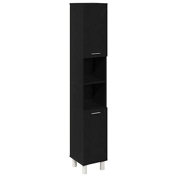 vidaXL Badezimmerschrank mit Tür Schwarz Eichen-Optik 30 x 30 x 179 cm 8625 günstig online kaufen