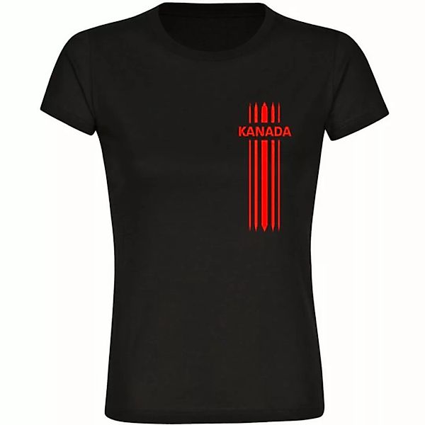multifanshop T-Shirt Damen Kanada - Streifen - Frauen günstig online kaufen