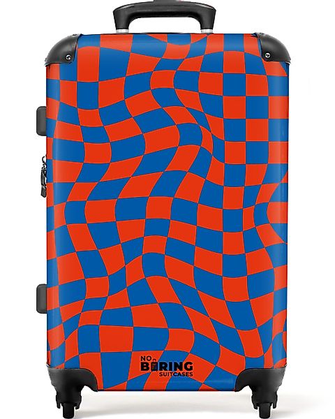 NoBoringSuitcases.com© Hartschalen-Trolley Gewellter rot-blau karierter Dru günstig online kaufen