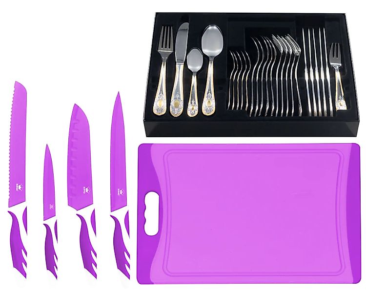 KING Besteck-Set ""BAS GOLD"" mit Dekor in Gold-Optik, inkl. Etui, 4 Küchen günstig online kaufen