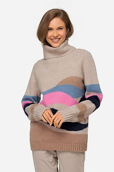 Laurasøn Rollkragenpullover Pullover Wellen-Muster Rollkragen Raglan-Langar günstig online kaufen