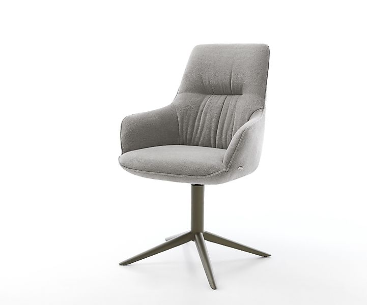 Drehstuhl Zelia-Flex mit Armlehnen Strukturstoff Soft Grau Fußkreuz Effektf günstig online kaufen