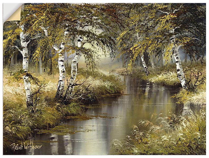 Artland Wandbild "Kanal tief im Wald", Wald, (1 St.), als Leinwandbild, Pos günstig online kaufen