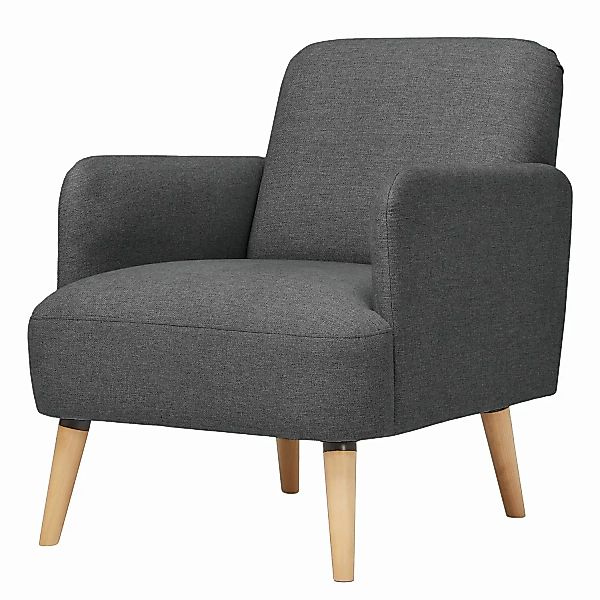 home24 Mørteens Sessel Athie Anthrazit Webstoff mit Hocker 62x79x77 cm (BxH günstig online kaufen
