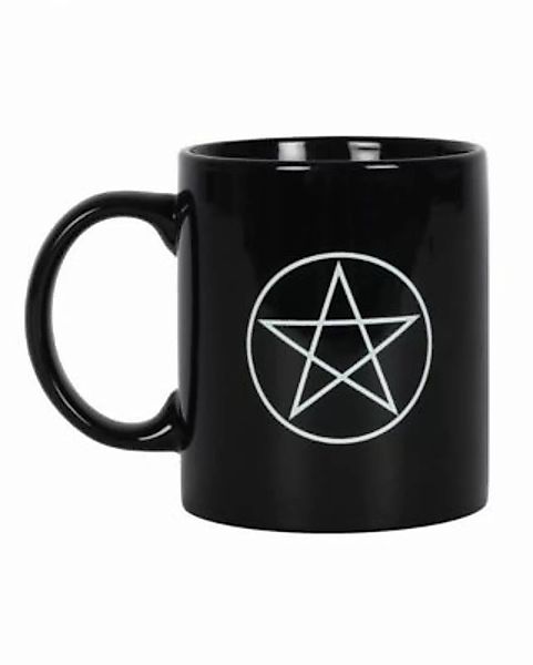 Schwarzer Kaffeebecher mit Pentagramm Motiv Tassen schwarz günstig online kaufen