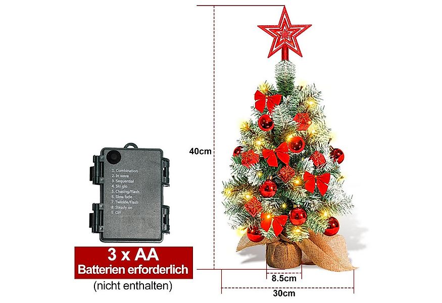 Clanmacy Künstlicher Weihnachtsbaum Mini Weihnachtsbaum, 40cm Tisch-Weihnac günstig online kaufen