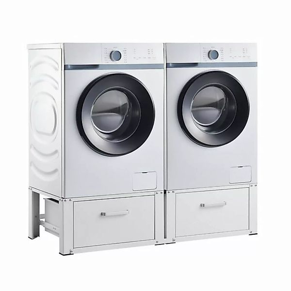 en.casa Waschmaschinenunterschrank »Heyen« Doppeluntergestell mit 2 Schubla günstig online kaufen