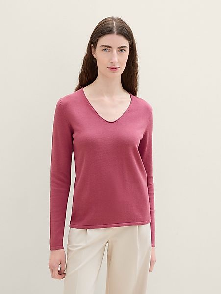 TOM TAILOR Strickpullover Strickpullover mit V-Ausschnitt günstig online kaufen