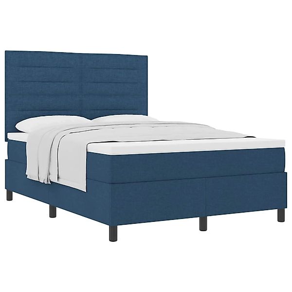 vidaXL Boxspringbett mit Matratze mit Kopfteil Blau 140 x 190 cm Stoff 3339 günstig online kaufen