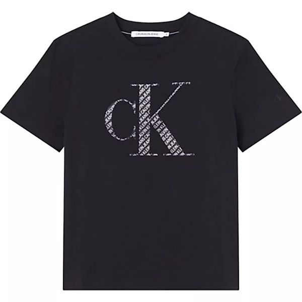 Calvin Klein Jeans Satin Bonded Filled Kurzärmeliges T-shirt S Ck Black/Log günstig online kaufen