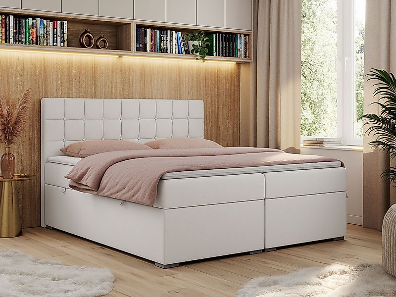 MKS MÖBEL Boxspringbett CARMEN (Set, Packung, T30-Schaum, Topper T25, Kopfs günstig online kaufen