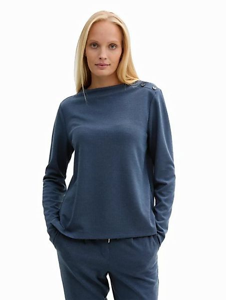 TOM TAILOR Longsweatshirt mit Knöpfen an der Schulter günstig online kaufen