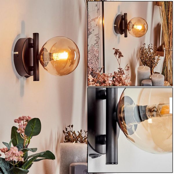 hofstein Wandleuchte Wandlampe aus Metall/Glas in günstig online kaufen