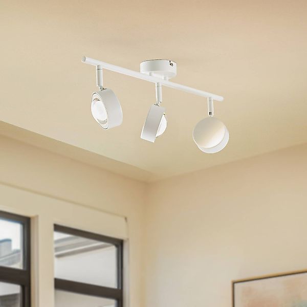 Lindby Strahler Jyla, weiß, Linse, 3.000 K, 3-flg., GX53 günstig online kaufen