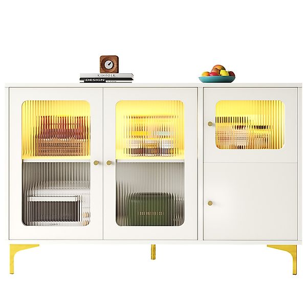 OKWISH Sideboard mit LED-Lichtstreifen (Anrichte,Küchenschrank, Standschran günstig online kaufen