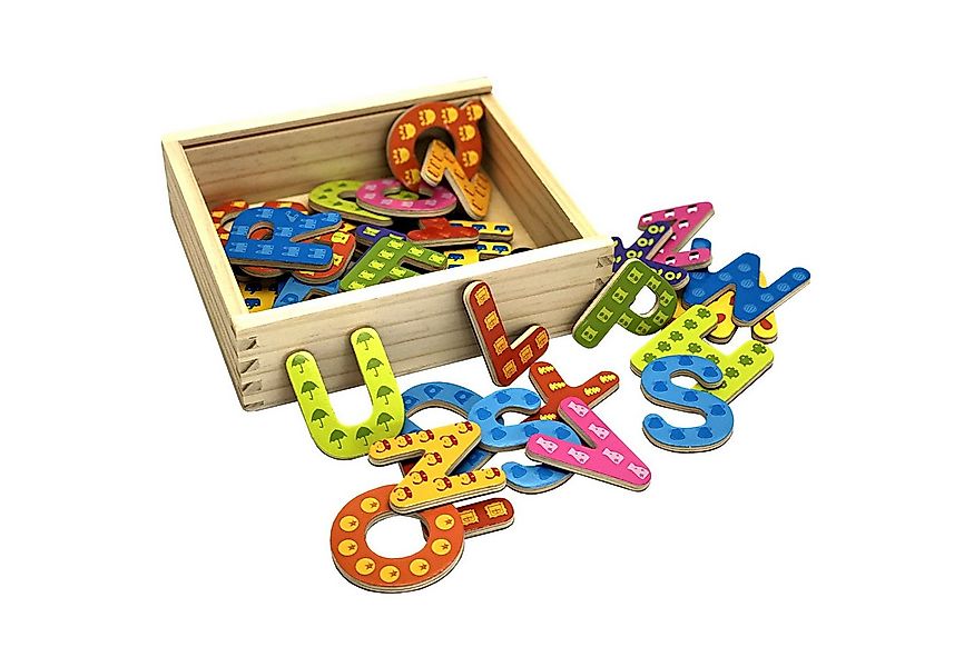 TikTakToo Magnettafel Magnetische Buchstaben in Holzkiste – ABC-Lernspiel m günstig online kaufen