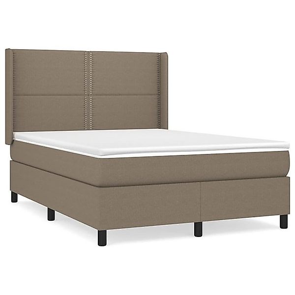 vidaXL Boxspringbett mit Matratze Taupe 140x200 cm Stoff1468278 günstig online kaufen