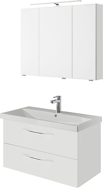 Saphir Badmöbel-Set »Serie 4035 2-teilig, Keramikwaschtisch mit LED-Spiegel günstig online kaufen