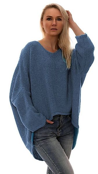 Charis Moda Strickpullover V-​Ausschnitt im Oversized Look vorne kurz hinte günstig online kaufen