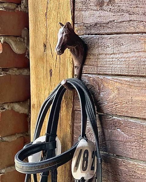 Garderobenhaken Pferdekopf Trensenhalter Pferd Haken Gusseisen Antik-Stil B günstig online kaufen