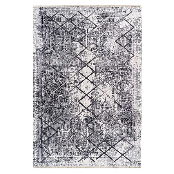 MeGusta Outdoorteppich Vintage UsedLook Grau bedruckter Teppich 75 x 150 cm günstig online kaufen