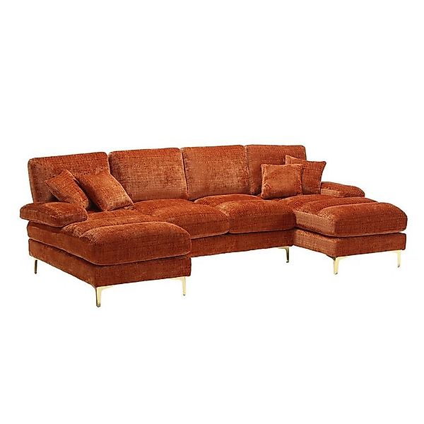 Odikalo Big-Sofa Chenille Sofa U-Form Lounge Sessel Sektionssofa Liegesitze günstig online kaufen