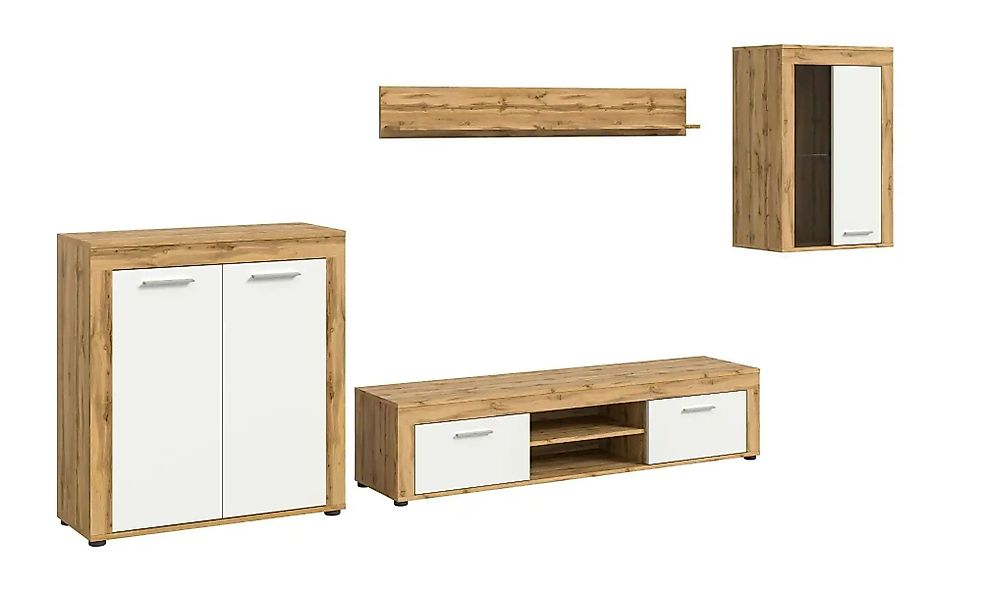 Wohnwand  Bardenas ¦ holzfarben ¦ Maße (cm): B: 330 H: 169 Kommoden & Sideb günstig online kaufen