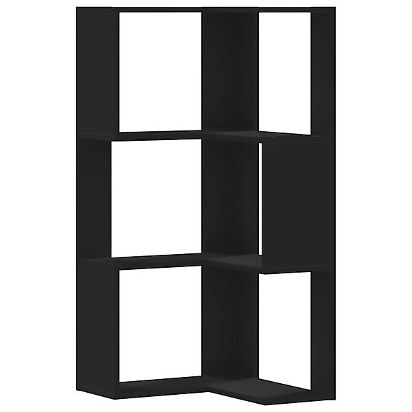 vidaXL Bücherregal Eck-Bücherregal 3 Böden Schwarz günstig online kaufen