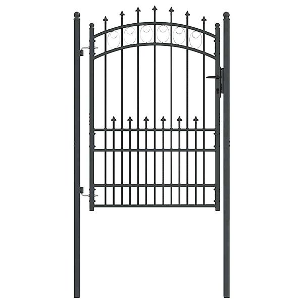 vidaXL Zauntor mit Spitzen Grau 170 x 100 cm Pulverbeschichteter Stahl 4200 günstig online kaufen