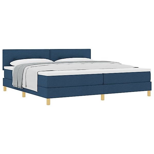 vidaXL Bett Boxspringbett mit Matratze Blau 200x200 cm Stoff (1-tlg) günstig online kaufen