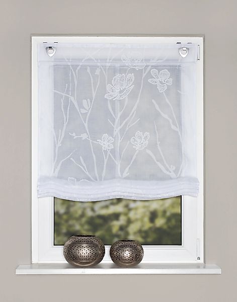 HOME WOHNIDEEN Raffrollo "RORY" mit Ösen Ösenraffrollo Ausbrenner, bedruckt günstig online kaufen