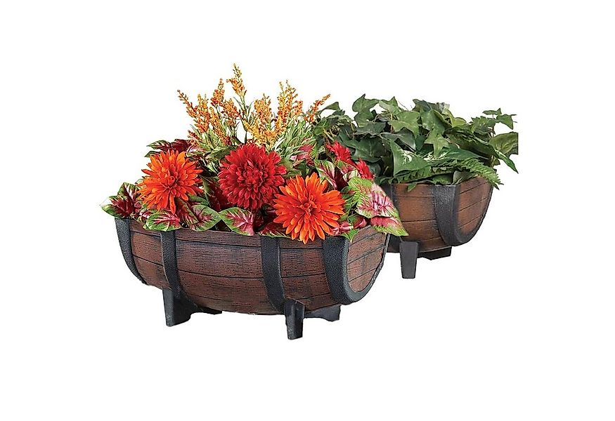 HTI-Living Pflanzkübel Pflanzkübel Fass 2er-Set Nessa (Set, 2 St., 2 Pflanz günstig online kaufen