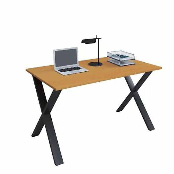 VCM Holz Schreibtisch Computertisch Arbeitstisch Büromöbel Lona X SW braun günstig online kaufen