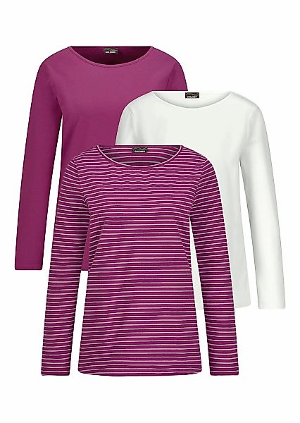 GOLDNER Kurzarmshirt "Langarm 3er-Baumwollshirt-Set" günstig online kaufen