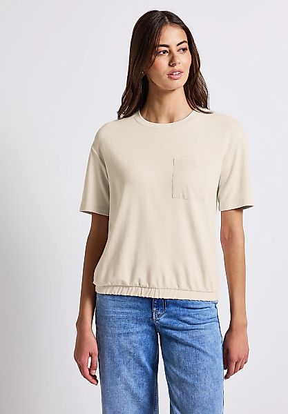 STREET ONE T-Shirt aus elastischem Materialmix günstig online kaufen