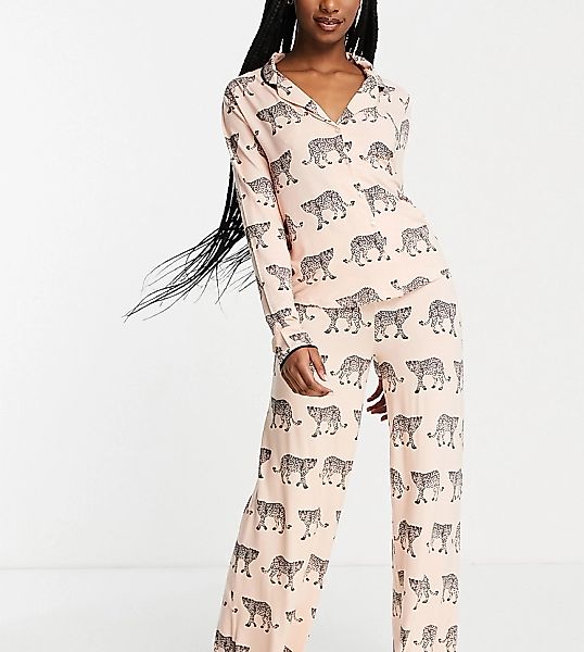 Missguided – Pyjama in rosa Tierprint günstig online kaufen