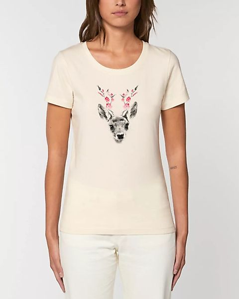 Bio Damen Rundhals-t-shirt "Fawn" Aus Bio-baumwolle günstig online kaufen