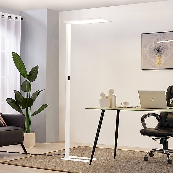 Prios LED-Bürostehleuchte Taronis, weiß, 195 cm, dimmbar günstig online kaufen