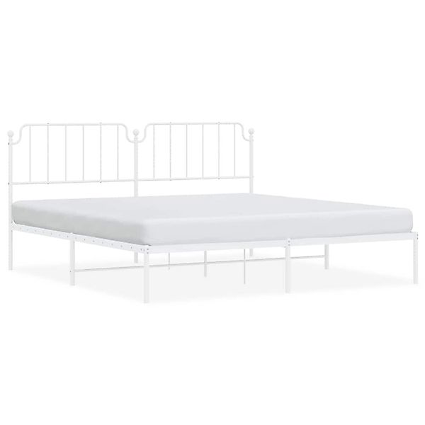 vidaXL Bettgestell mit Kopfteil Metall Weiß 193x203 cm 373942 günstig online kaufen