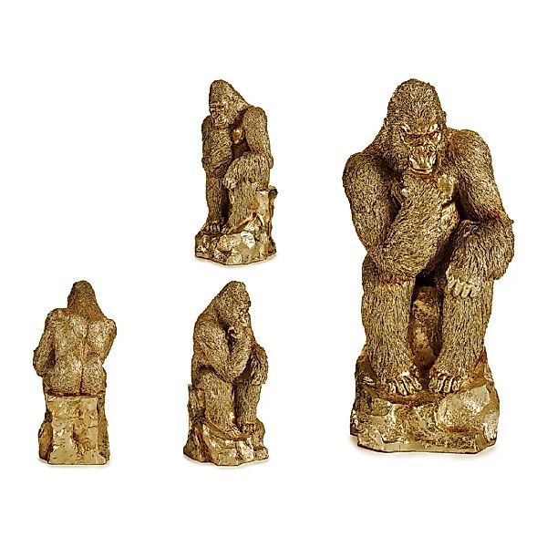 Deko-figur Gorilla Golden Harz (20,5 X 47 X 23,5 Cm) günstig online kaufen