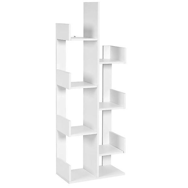 Costway Bücherregal Im Baumform Standregal mit 8 Fächern Weiß günstig online kaufen