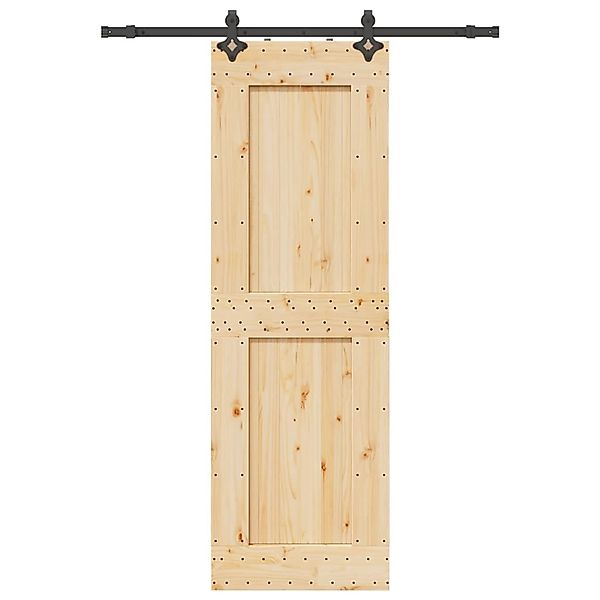 vidaXL Schiebetür mit Beschlag 70x210 cm Massivholz Kiefer 3332724 günstig online kaufen