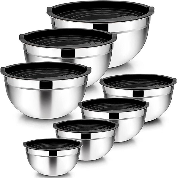 LuxusKollektion Küchenorganizer-Set Rührschüssel Set Edelstahl Schüssel günstig online kaufen